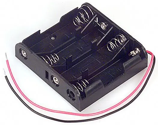 AA Battery Holder for 4 Cells – Wire-Lead Termination