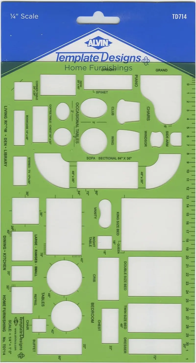 Alvin Home Furnishing Drafting Template for Architects & Designers (TD714)
