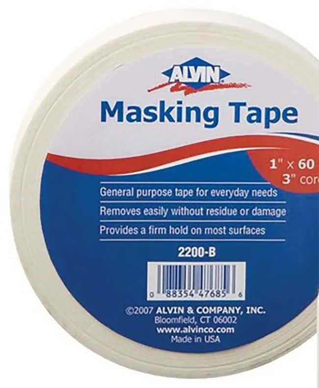 Alvin Tan Masking Tape — 1-Inch Width, 60-Yard Roll (Model 2200-B)