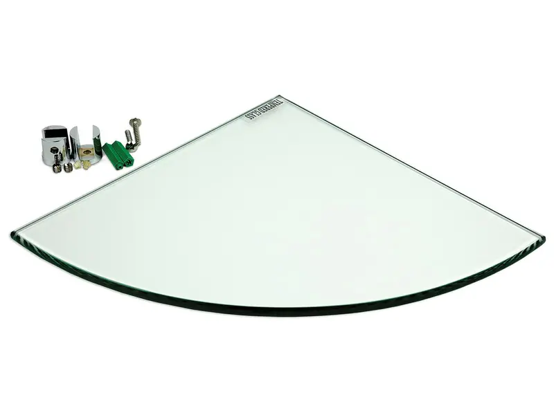 Anatolia Tempered Glass Corner Shelf – Surface-Mount, 9″ x 9″