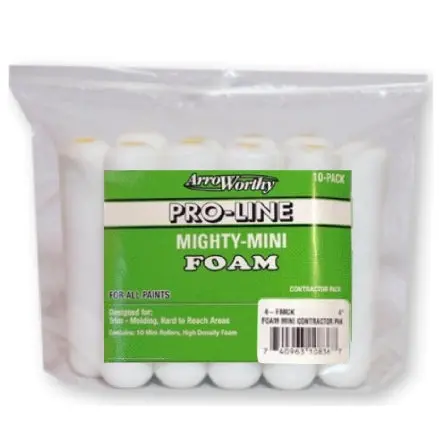 ArroWorthy Mighty Mini Foam 4″ Roller Cover – 3/8″ Nap, 10-Pack (4-FMCK)