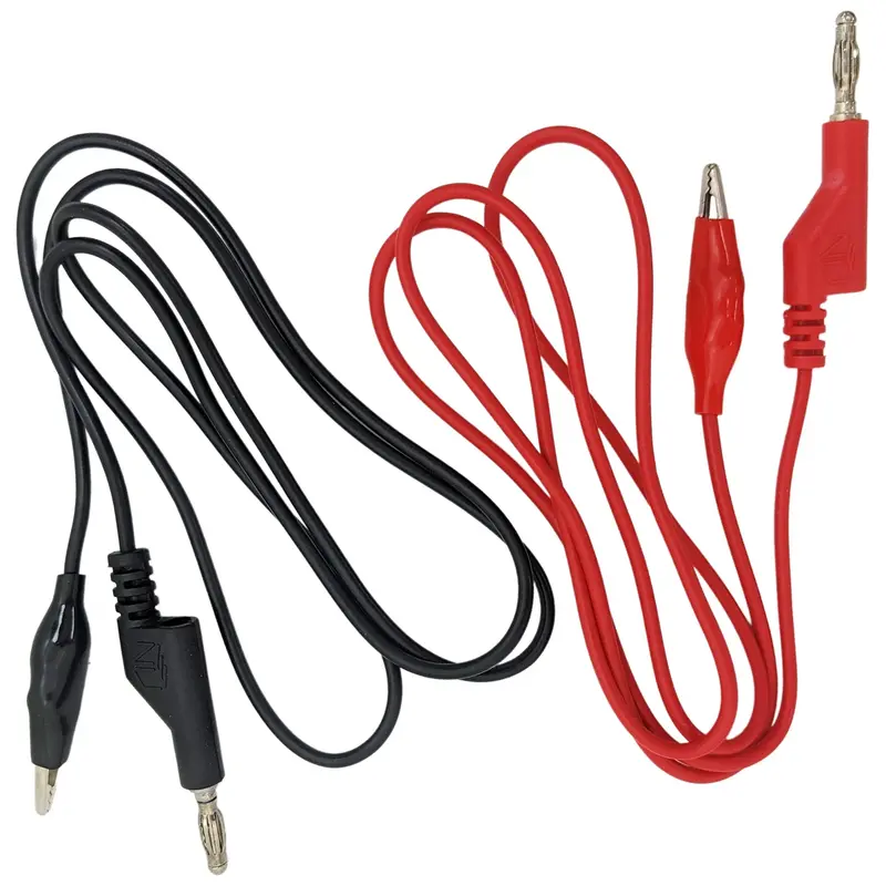 Banana Plug to Alligator Clip Test Leads – 3-Foot Red & Black Pair