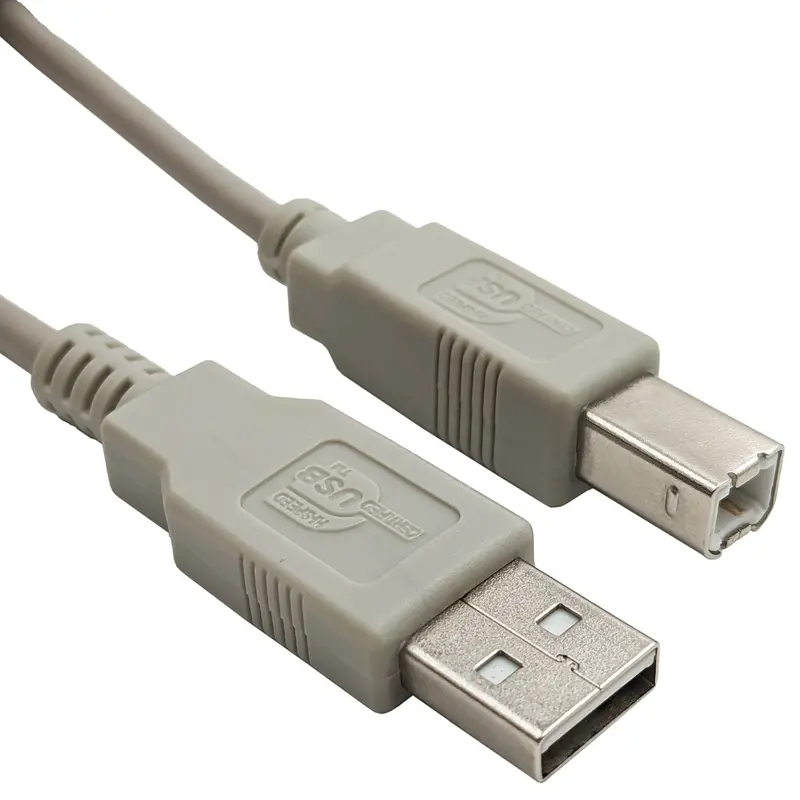 Beige USB 2.0 A-to-B Cable – 3-Foot High-Reliability Connection for Printers, Scanners, and Lab Equipment