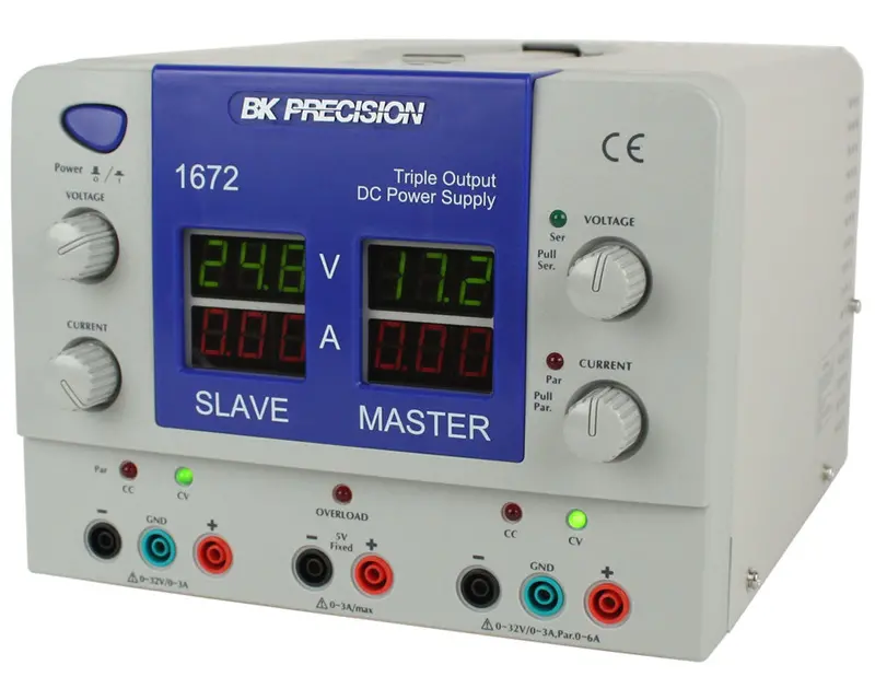 BK Precision 1672 — Triple-Output Bench Power Supply with Four-Line Display & Series/Parallel Modes