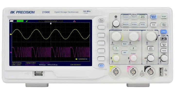 BK Precision 2190E Digital Oscilloscope – 2-Channel, 100 MHz Bandwidth, 1 GSa/s Sampling Rate