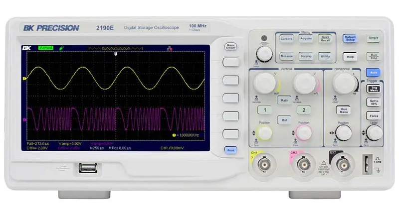 BK Precision 2190E Digital Storage Oscilloscope – 100 MHz, 2 Channels, 1 GSa/s Sampling Rate