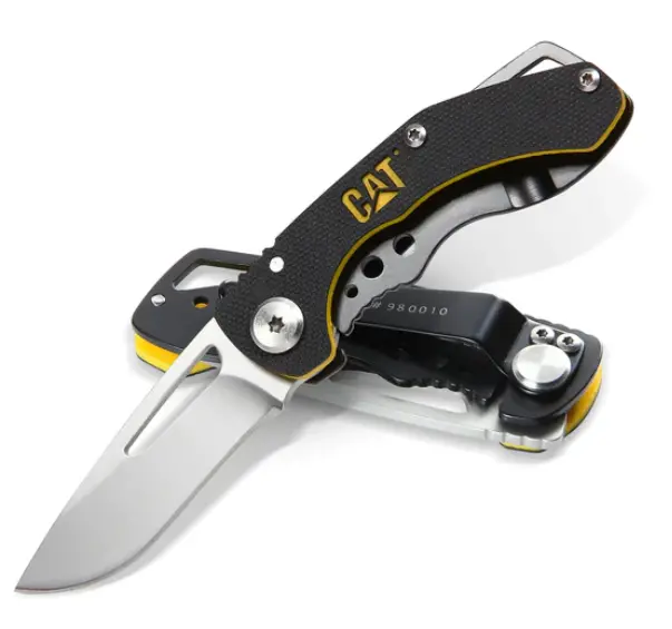 Black-Handled 5-Inch Drop Point Folding Knife