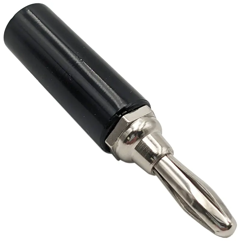 Black Insulated Banana Plug – 1.8-Inch Shielded Electrical Test Connector