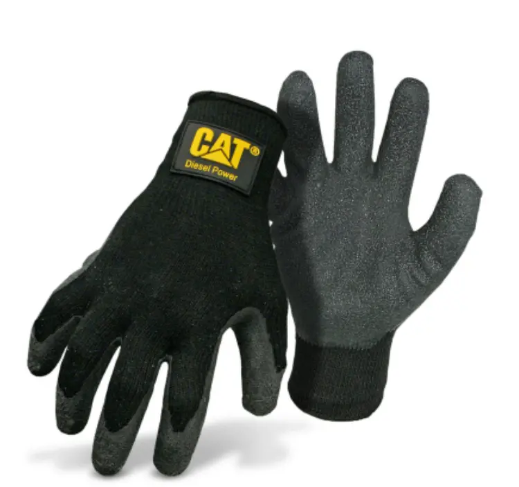 Black Latex-Coated Polyester Work Gloves