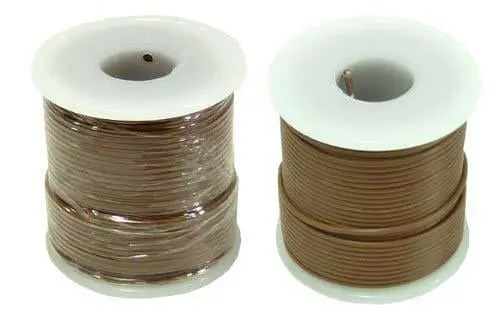 Brown 20 AWG Solid-Core Hook-Up Wire – 100-Foot Spool, PVC-Insulated, 300V Rated