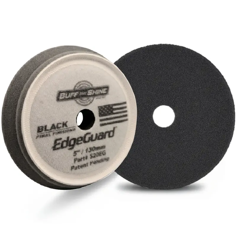 Buff and Shine 5-Inch EdgeGuard Foam Polishing Pad – Black, Final Finish, 520EG