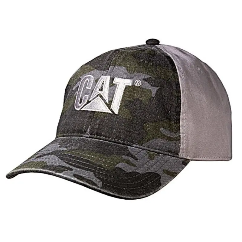 Camo Baseball Cap with Subtle Grey Embroidered Logo