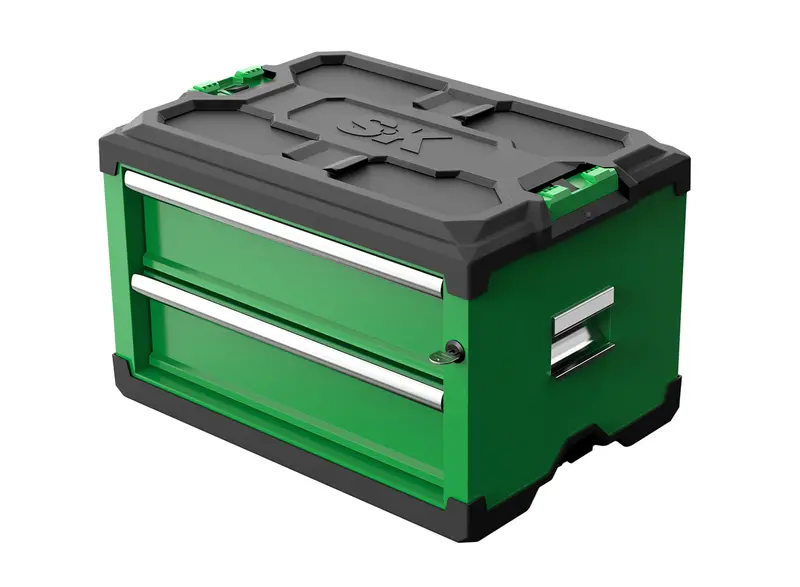 Compact 2-Drawer Stackable Steel Tool Box