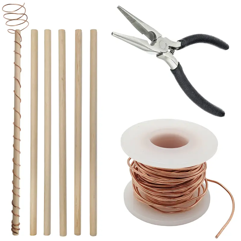 Compact Electroculture Starter Kit – 6 Copper Dowels, 21 ft Wire & Precision Wire-Cutting Pliers