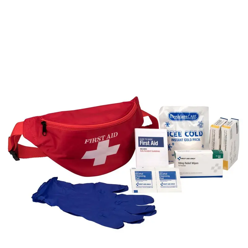 Compact First Aid Kit Fanny Pack – Lightweight Fabric Waist Bag