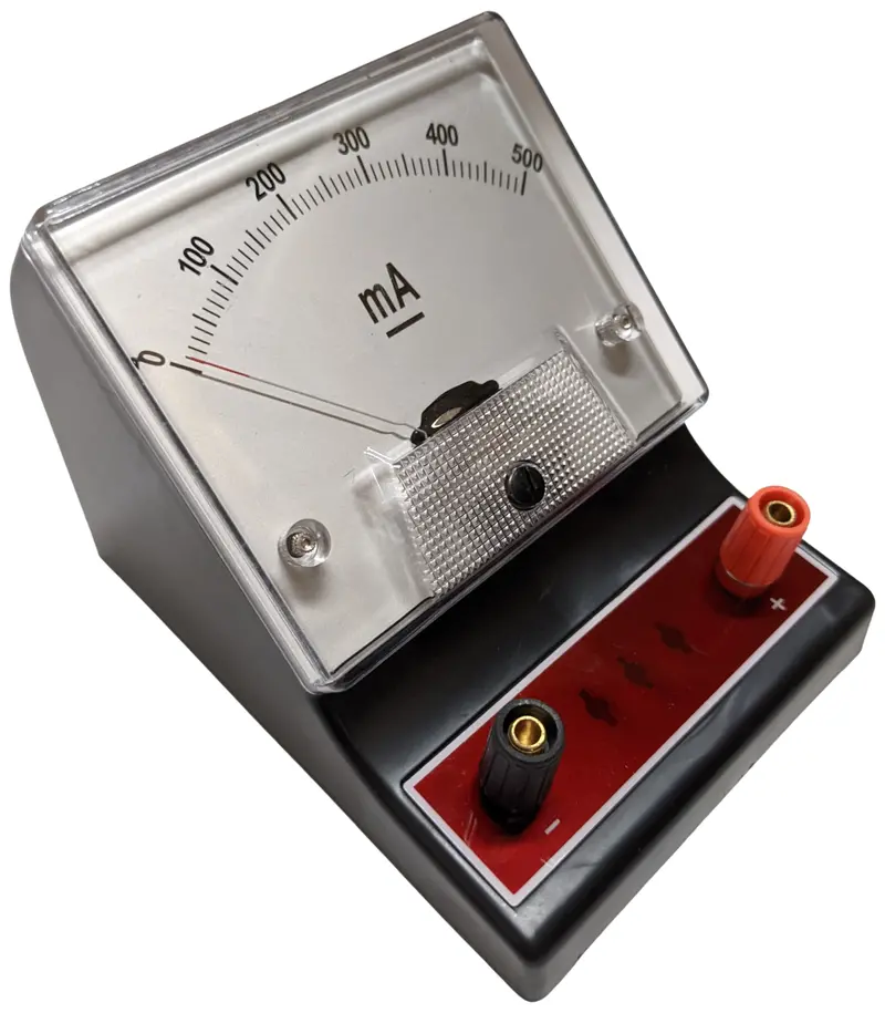 DC Analog Ammeter Movement – 0–500mA Full-Scale Deflection for Educational or DIY Meters