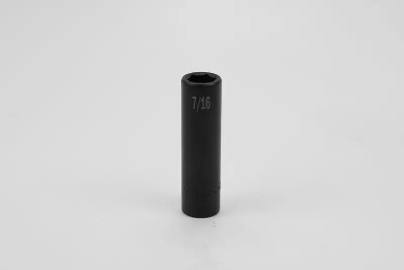 Deep 6-Point Impact Socket, 7/16″, Chrome Finish, 3/8″ Drive