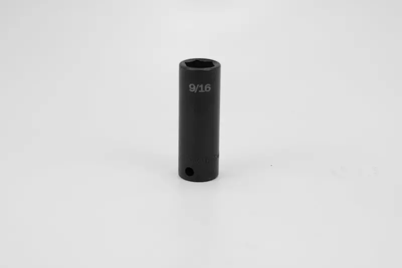 Deep 6-Point Impact Socket, 9/16″, Chrome Finish, 3/8″ Drive