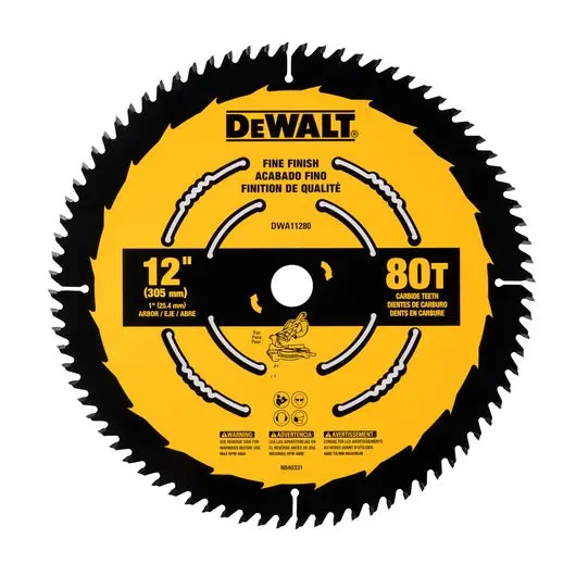 DEWALT 12-Inch 80-Tooth Fine-Finish Circular Saw Blade