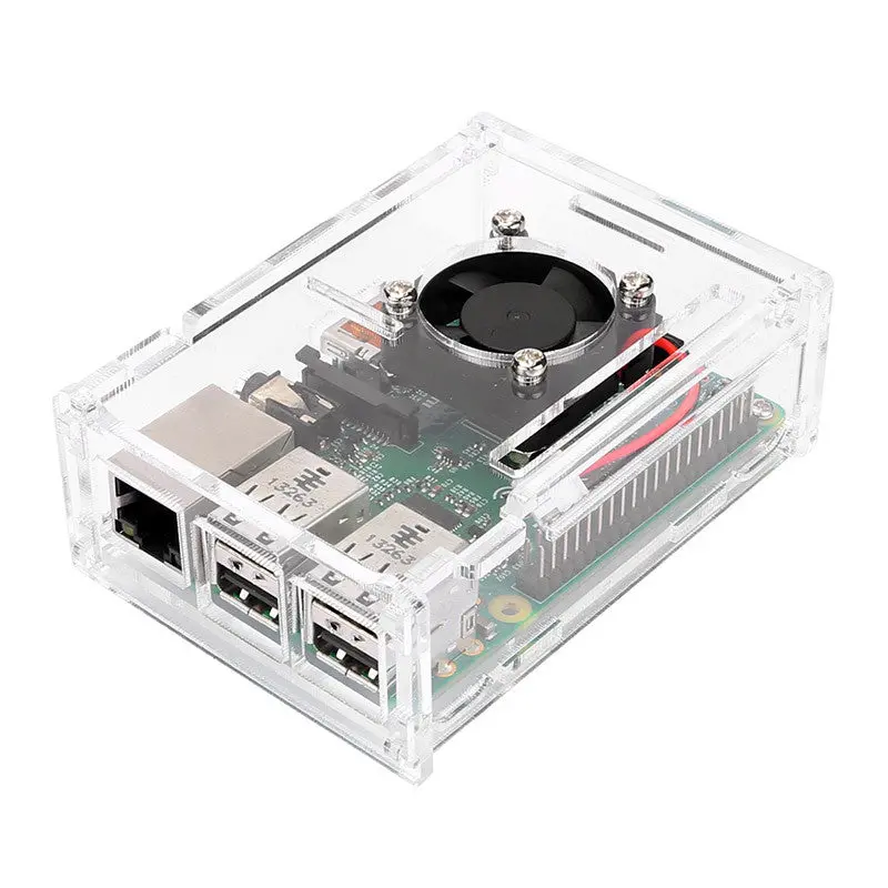 Discontinued Acrylic Raspberry Pi 2/3 Case with Integrated Cooling Fan