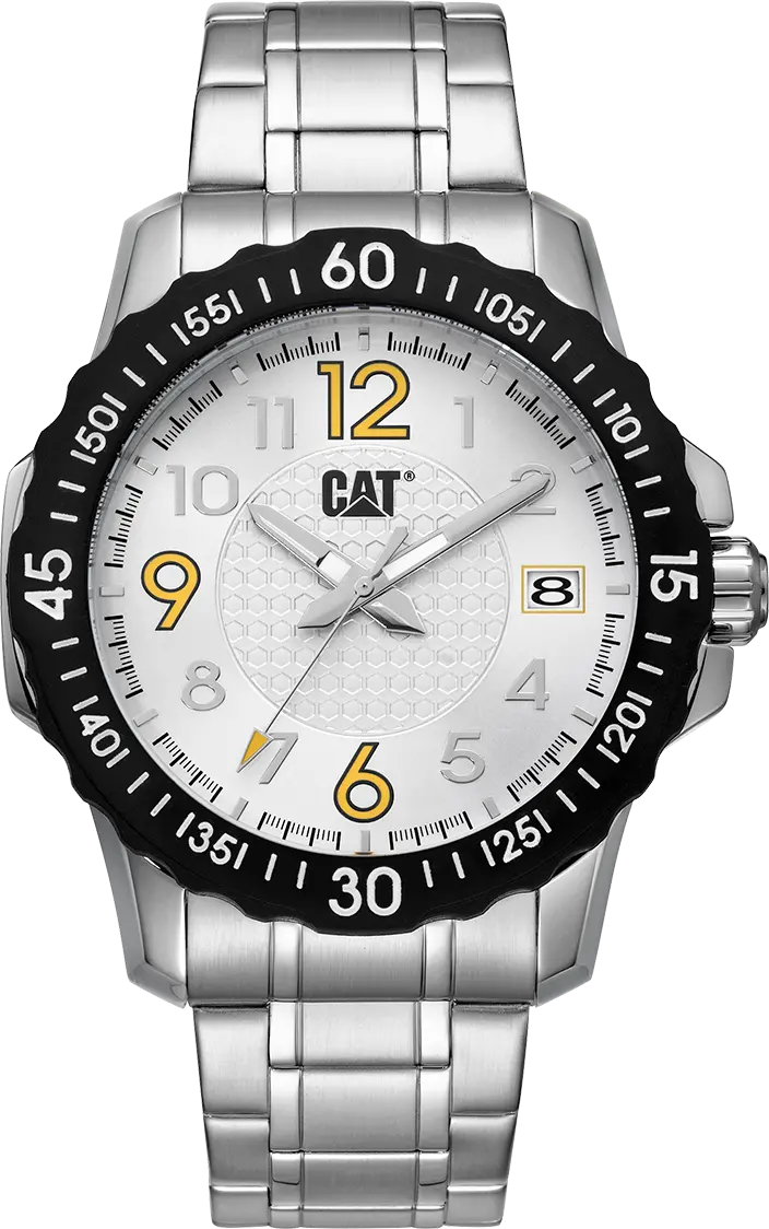 Downforce White Dial Watch with Stainless Steel Case and Band