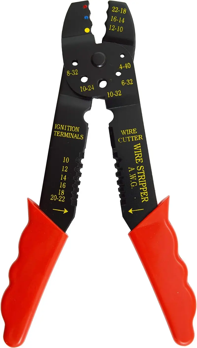 Dual-Function Wire Stripper and Crimper – Supports 10–22 AWG Conductors
