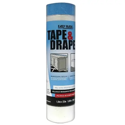 Easy Mask Tape & Drape Pre-Adhered Masking Film – 6 ft x 72 ft (Model 949660)