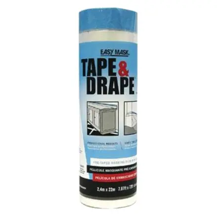 Easy Mask Tape & Drape Pre-Taped Masking Film – 8 ft x 72 ft (Model 396490)