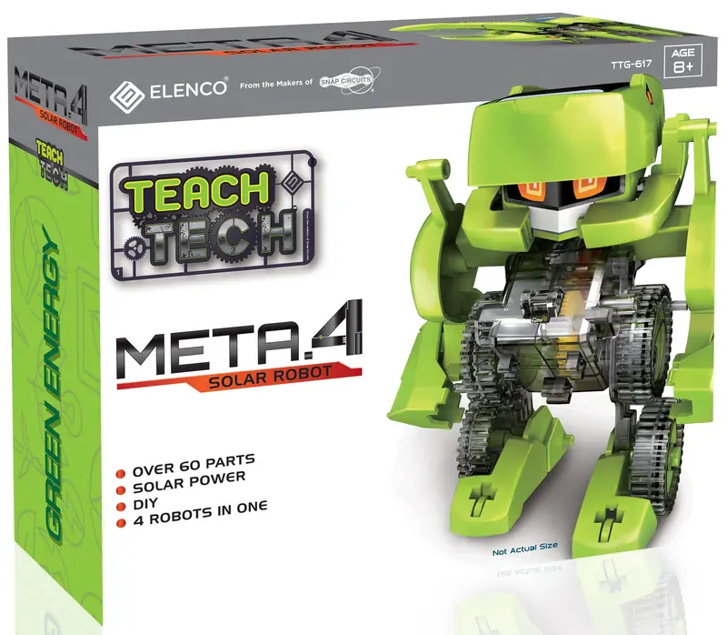 Elenco Meta.4 Solar-Powered Transforming Robot Kit – STEM Learning Toy for Ages 8+