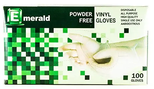 Emerald Shannon Powder-Free Vinyl Gloves (4 Mil, Small) — Pack of 100