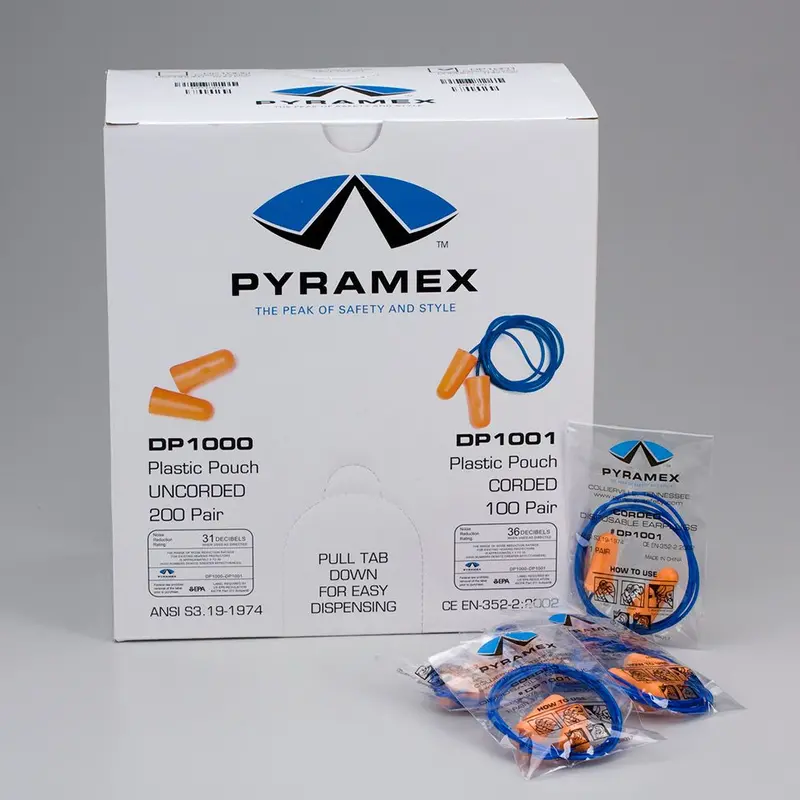 First Aid Only Corded Disposable Earplugs – Pack of 100