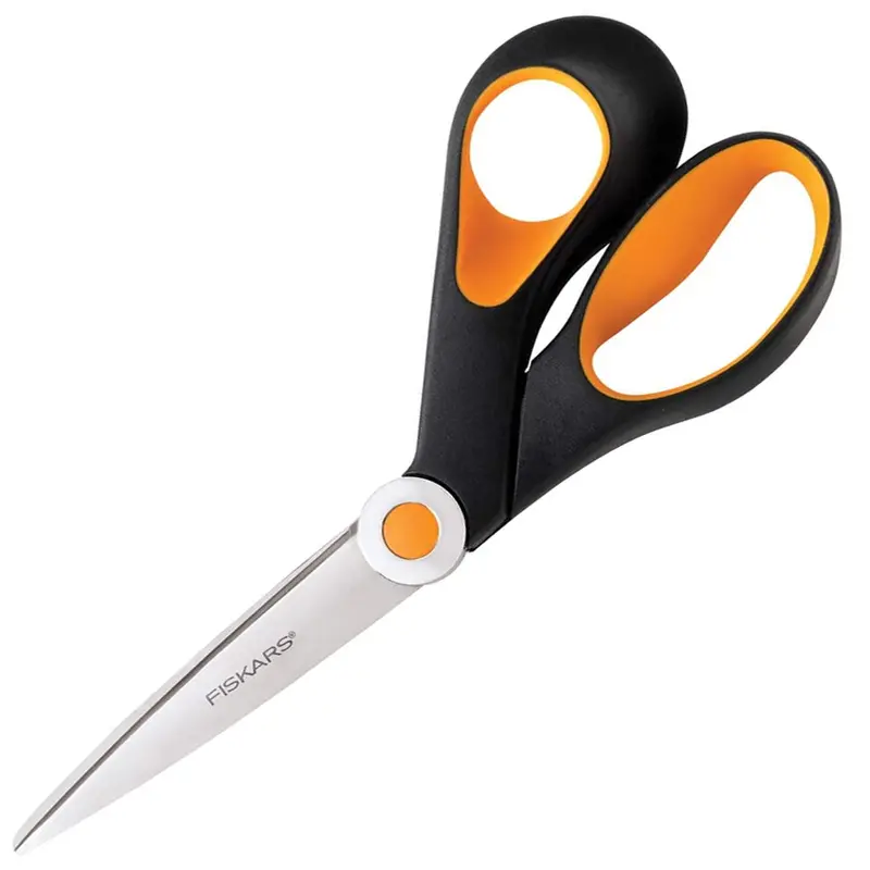 Fiskars Razor-Edge Softgrip Scissors — 8-Inch Heavy-Duty Cutting Tool with Comfort Grip