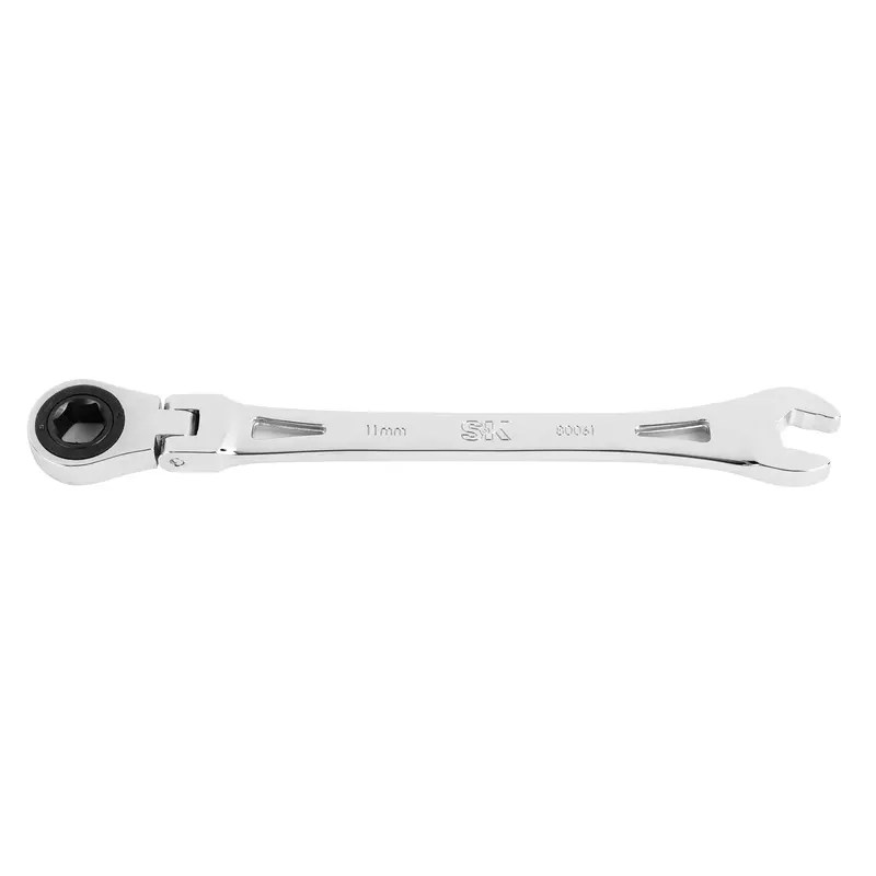 Flex-Head X-Frame® 11 mm Metric Chrome Ratcheting Box-Open Wrench