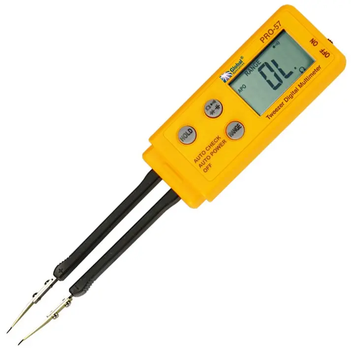 Global Specialties PRO-57 Tweezer Digital Multimeter for Compact Circuit Diagnostics