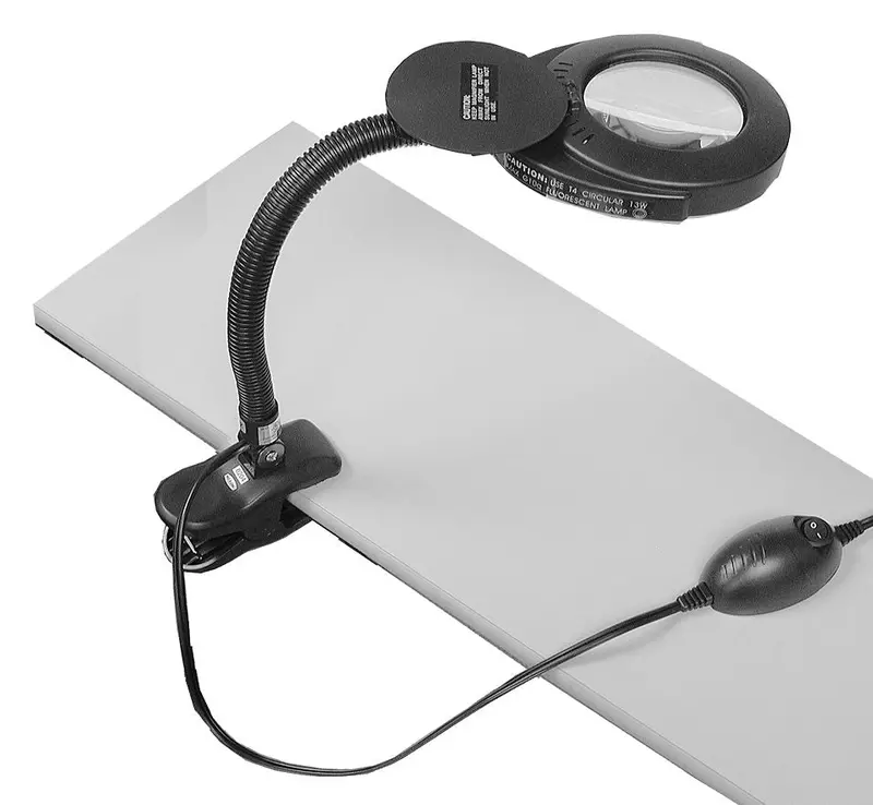 Gooseneck Clip-On LED Magnifier Lamp for Flexible Task Lighting
