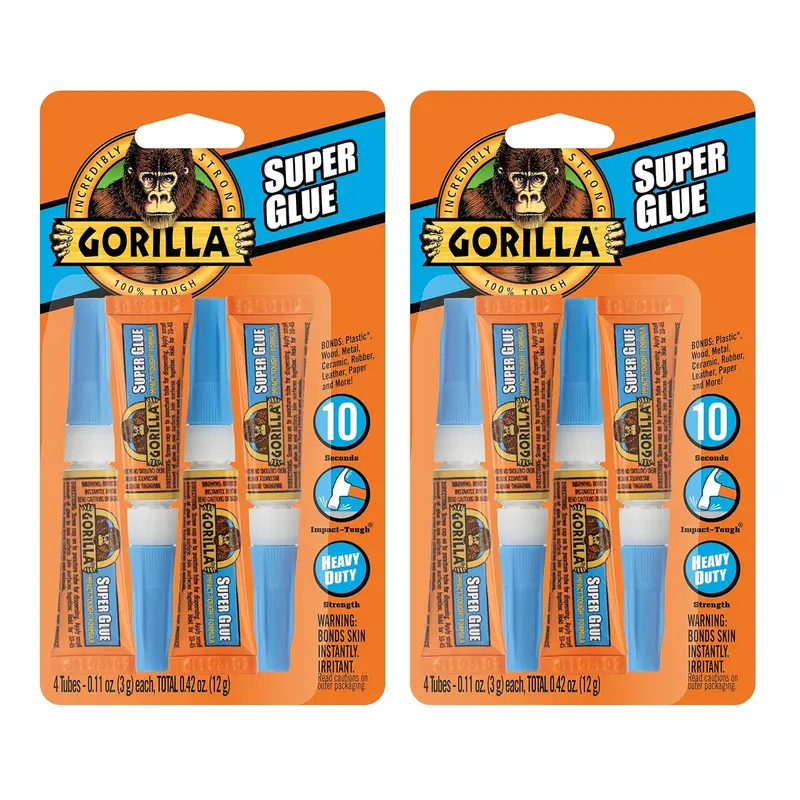 Gorilla Super Glue – 8 Clear Tubes (3g Each)