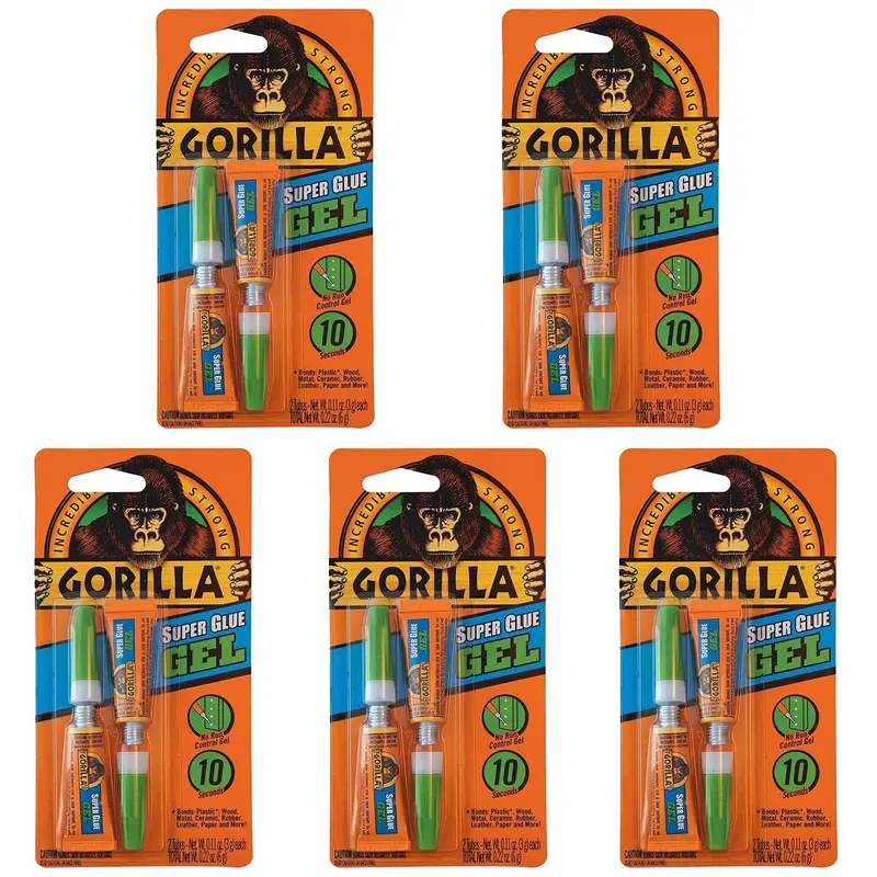 Gorilla Super Glue Gel Mini Tubes – 10-Pack, 3 g Each, Quick-Bonding Adhesive