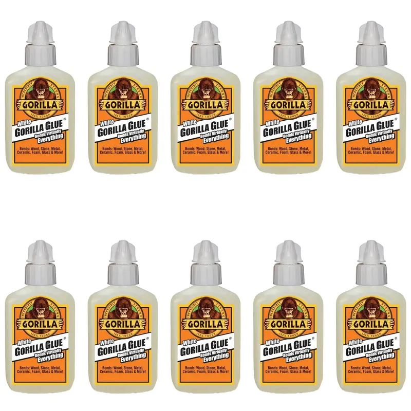 Gorilla White Wood Glue – 10 Bottles (2 oz Each)