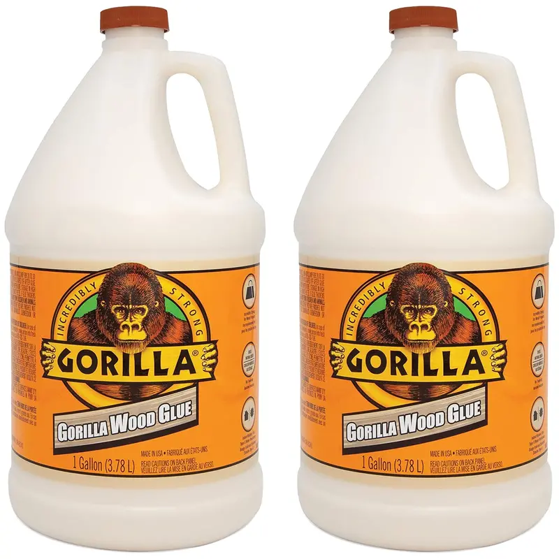 Gorilla Wood Glue – 2-Gallon Jug, Natural Color, Extended Clamp Time