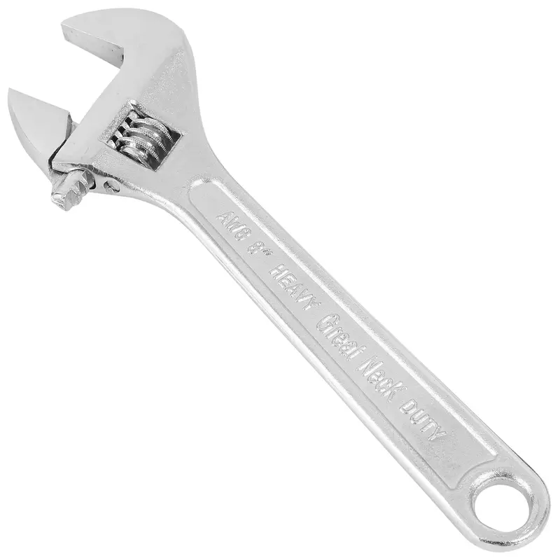 GreatNeck AW8C – 8-Inch Adjustable Wrench, Chrome-Plated Steel