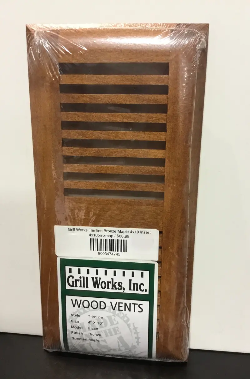 Grill Works Trimline Bronze Maple Insert – 4″ x 10″ Vent Cover