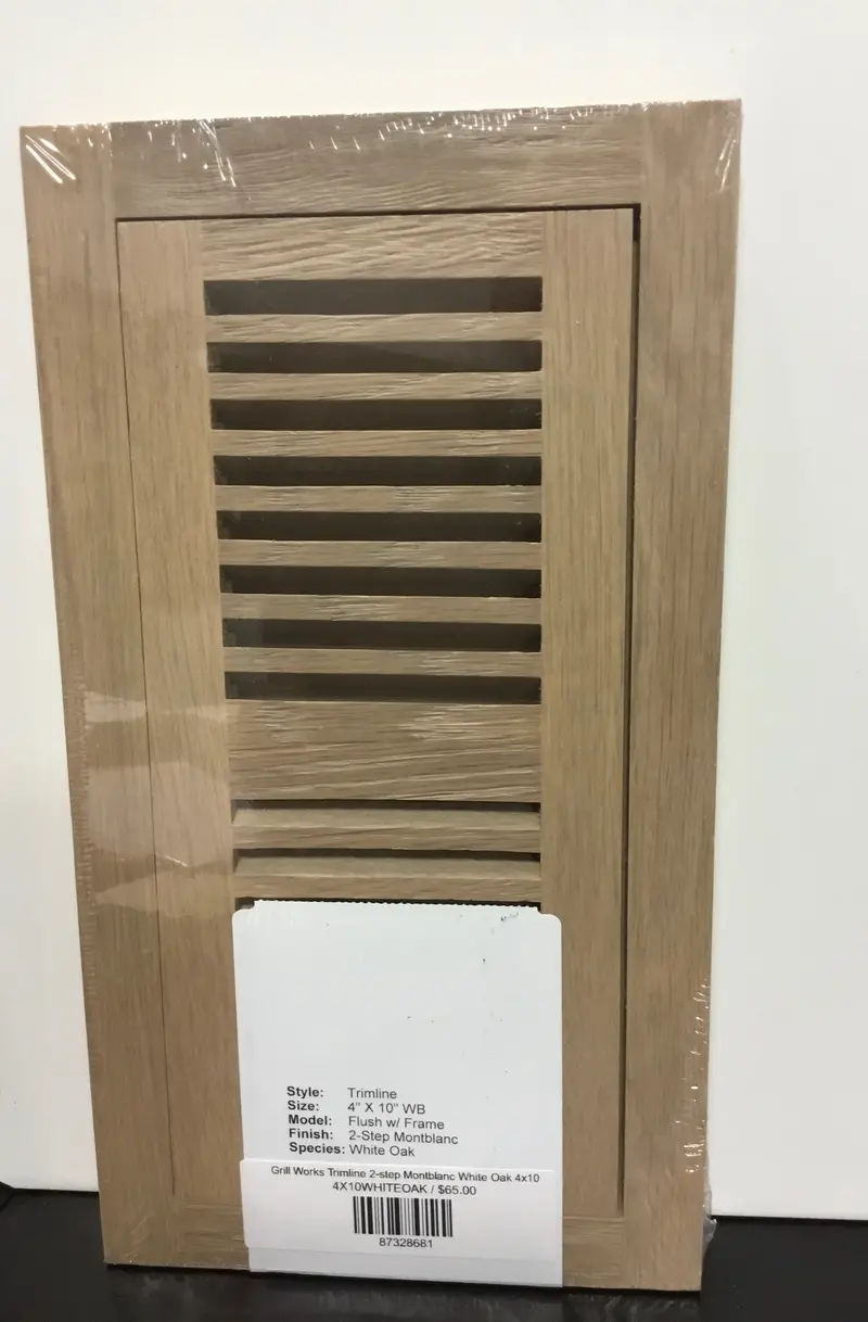Grill Works Trimline Montblanc White Oak Vent – 4″ x 10″, Two-Step Finish