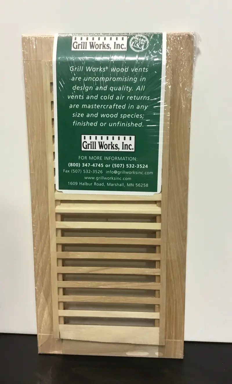 Grill Works Trimline Unfinished Hickory Insert – 4″ x 10″ Vent Panel