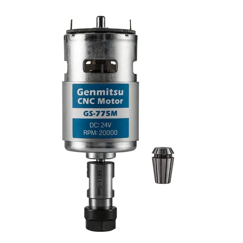 GS-775MR High-Speed CNC Spindle Kit – 24V, 20,000 RPM with Noise-Dampening Motor & Collet Holder