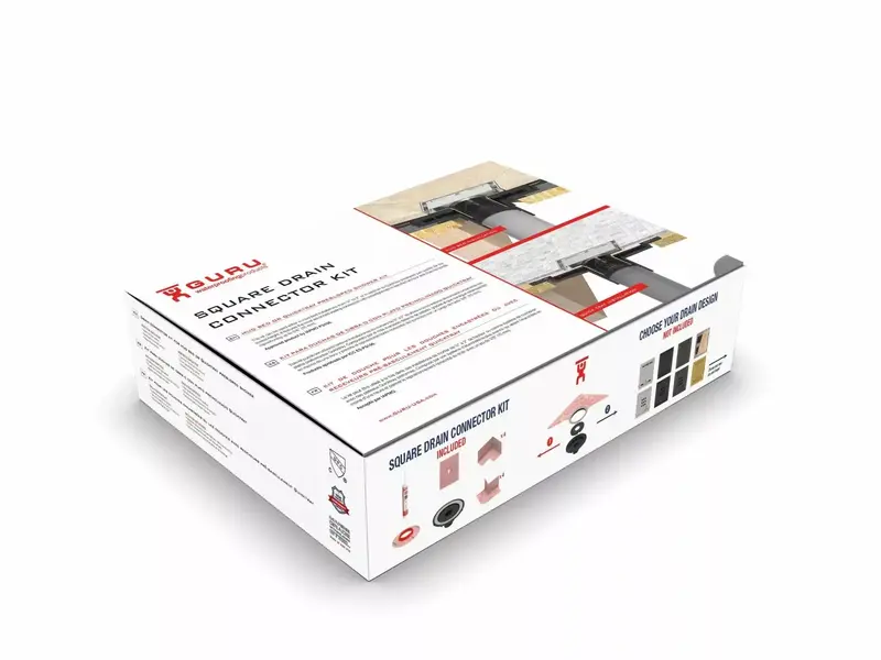 Guru Square Drain Connector Kit — Complete Assembly