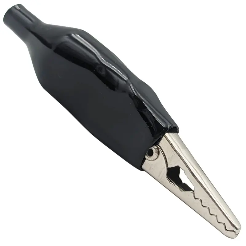 Heavy-Duty Black-Insulated Alligator Clip — 1.7″ Length, #60 Size