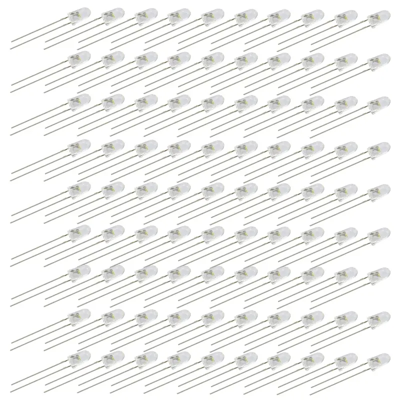 High-Intensity Red 5mm LEDs – 100-Pack, Standard Diffused Lens