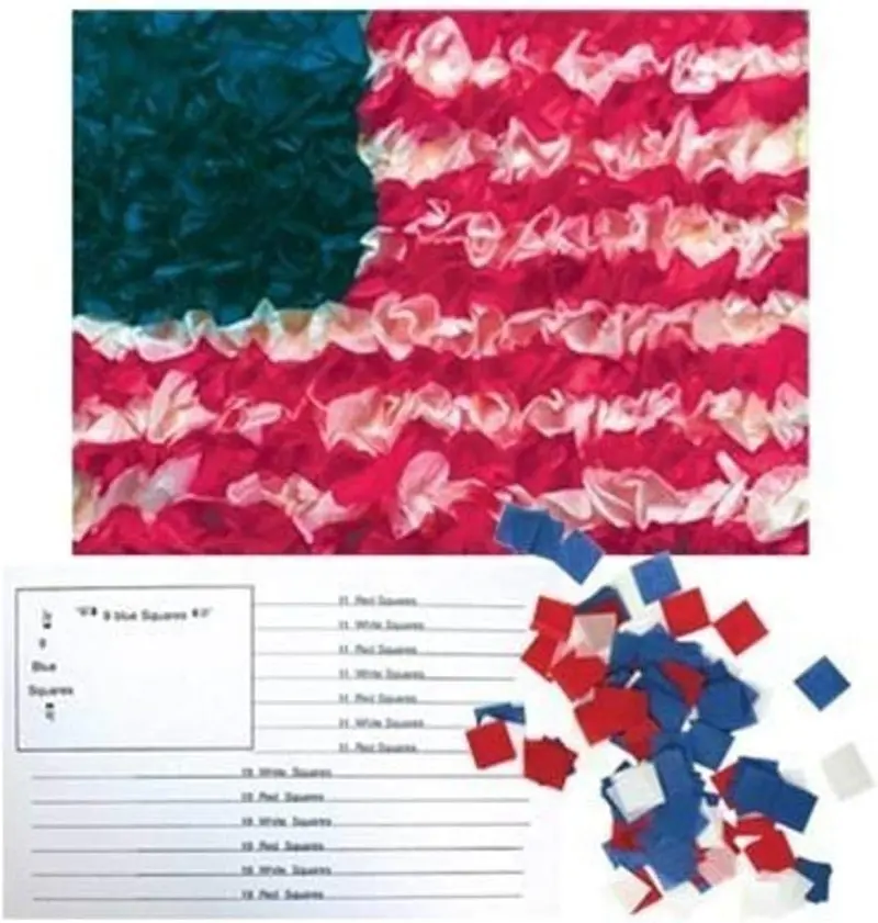 Hygloss American Flag Tissue Paper Craft Kit – Makes 10 Flags (5.5″ × 8.5″)