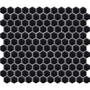 InterCeramic Restoration Black Mosaic Tile – 10×12 Inch Sheet