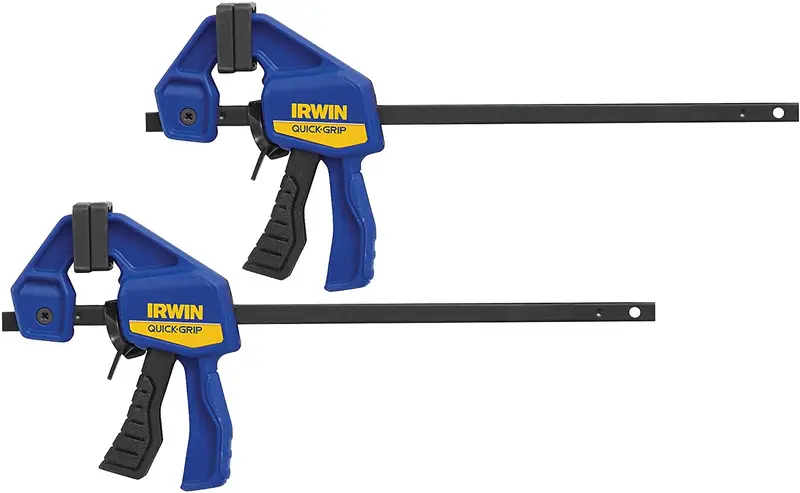 IRWIN Quick-Grip Micro Bar Clamp – 4.5″, One-Handed Operation, Pack of 2